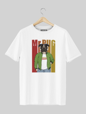 Mr Pug T Shirt White
