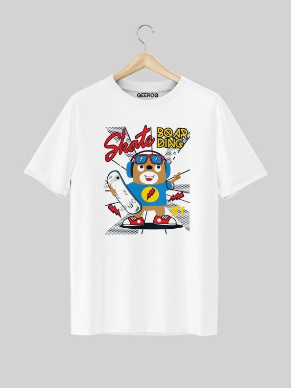 Skateboarding T Shirt White