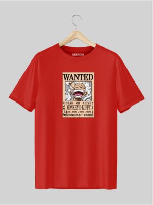 Wanted Monkey D Luffy T Shirt Red